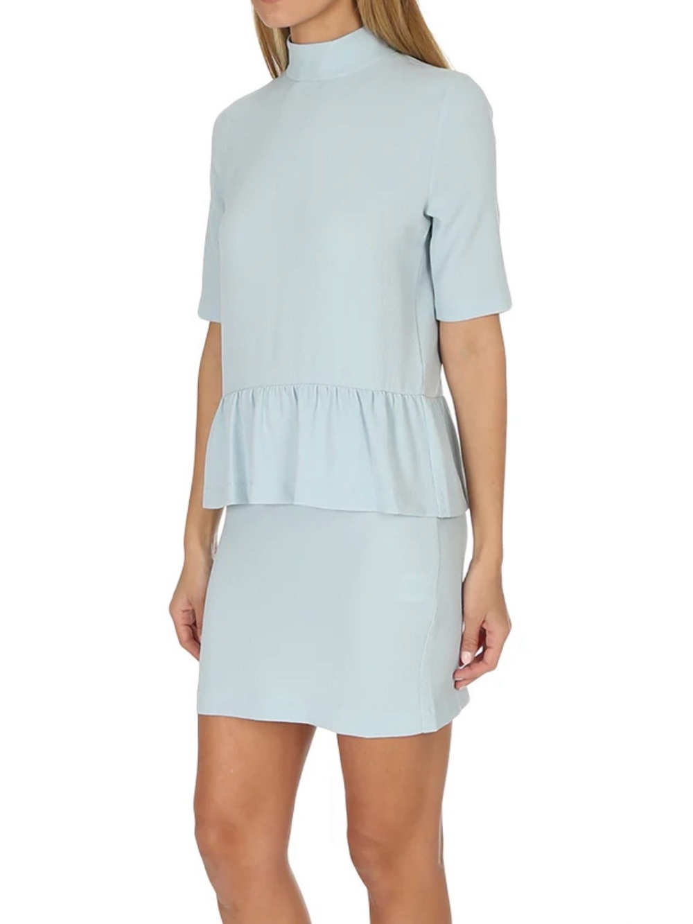 Ganni Pastel Blue Textured Blouse